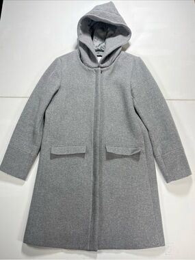 United Arrows A DAY IN THE LIFE Wool Long Coat Hooded Gray M Zip Up Size 38 S/M